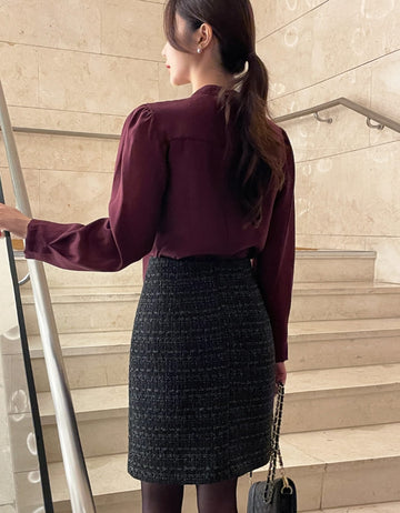 Cielve Satin Tie Blouse